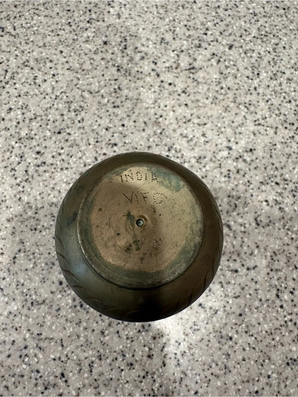 Vintage Decorative Brass Vase with Engraved Floral Design